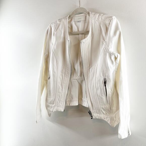 Blank NYC Part Time Lover Jean Cotton Denim Jacket White Small - Picture 7 of 8